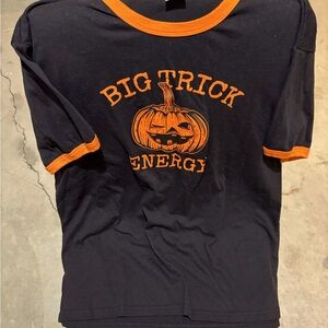 XL Halloween Themed Sassy T-shirt with Orange Trim